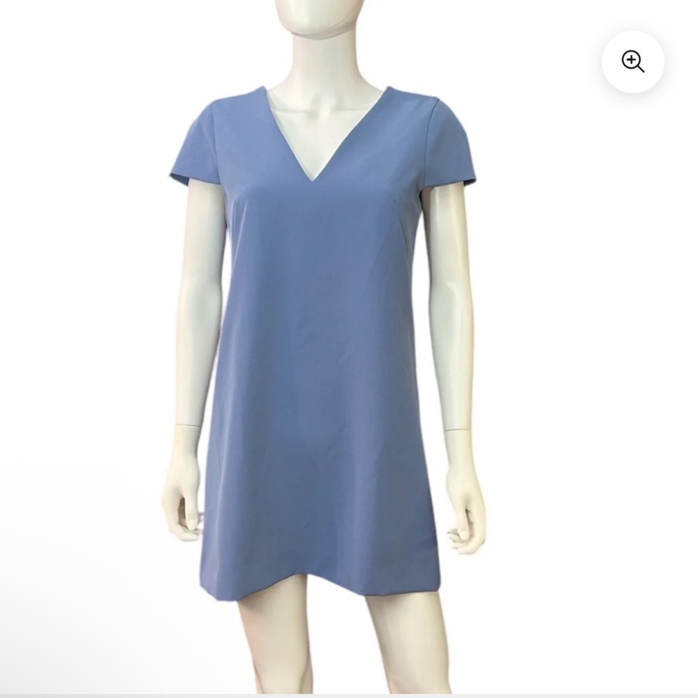Milly Sky Blue Cady Atalie V-Neck Dress Size 2